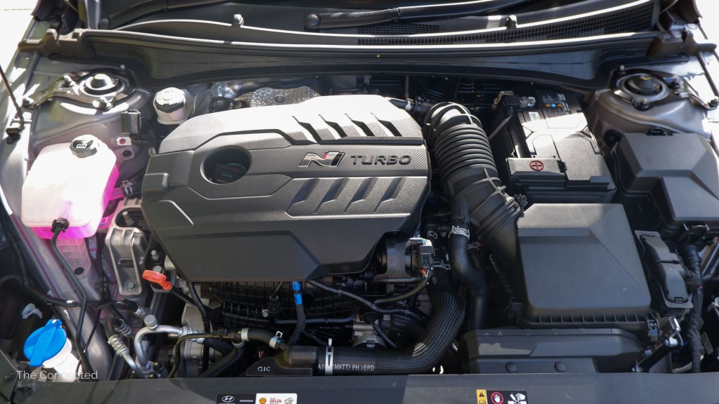 Hyundai i30 Sedan N engine with 'N Turbo' cover