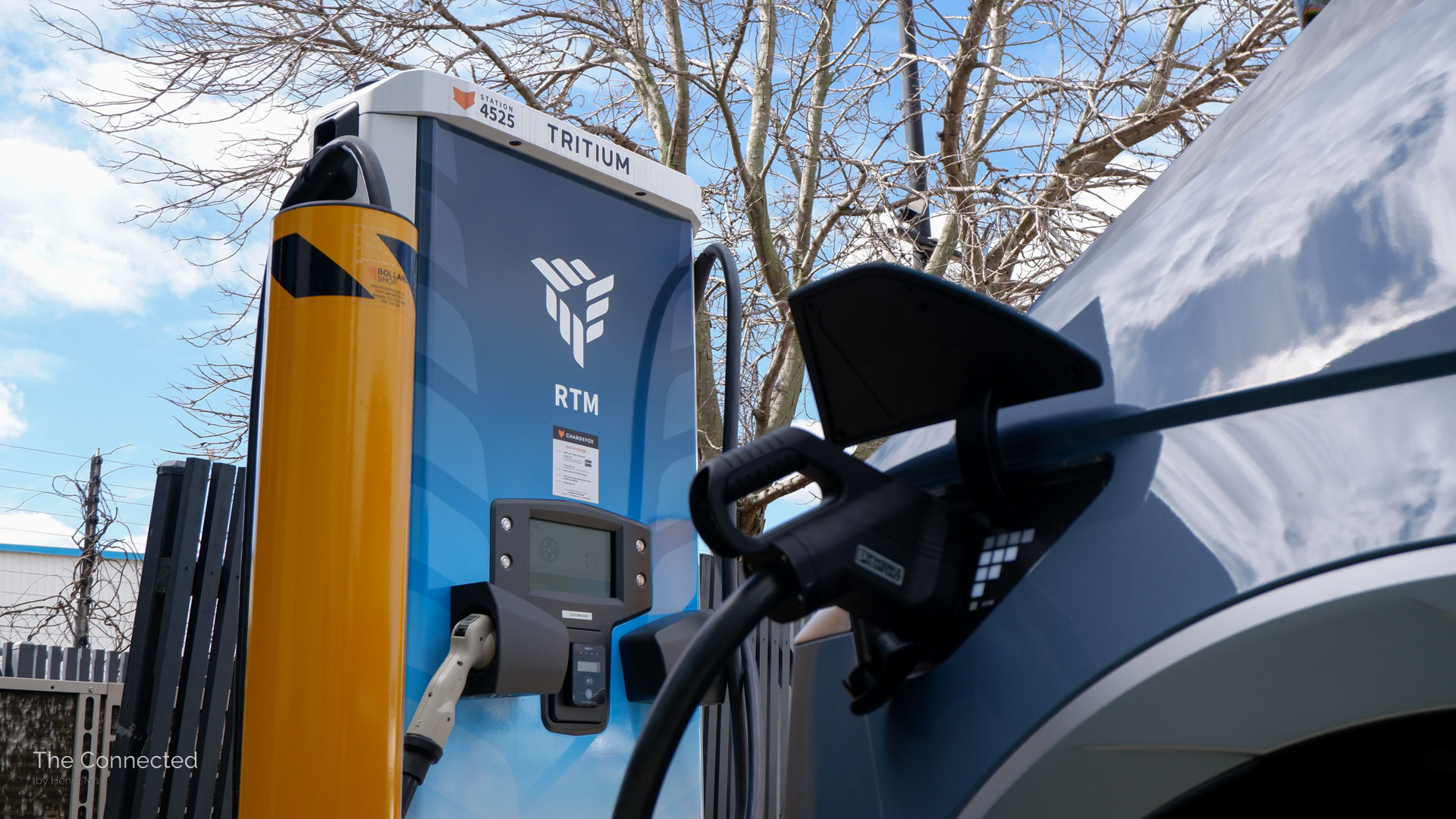 Tritium charger behind Hyundai Ioniq 5 charging port