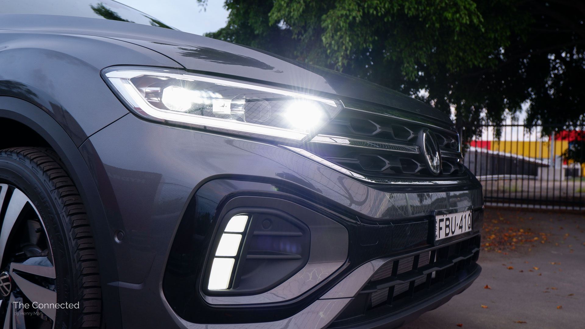 Volkswagen T-Roc front headlights on