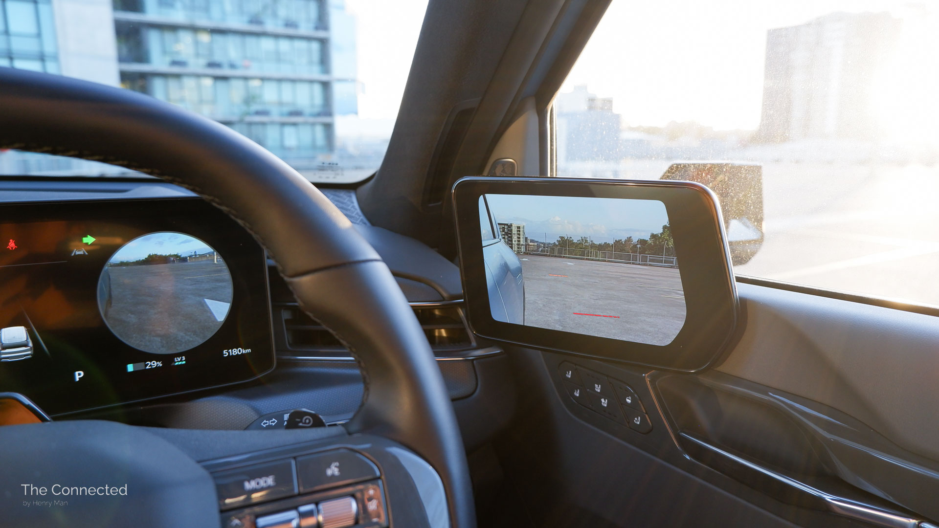 Kia EV9 blind spot monitor and digital camera side mirror