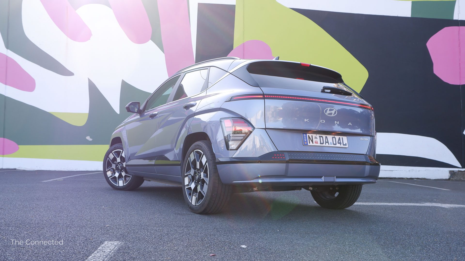 2025 Hyundai Kona Electric Premium rear-quarter view