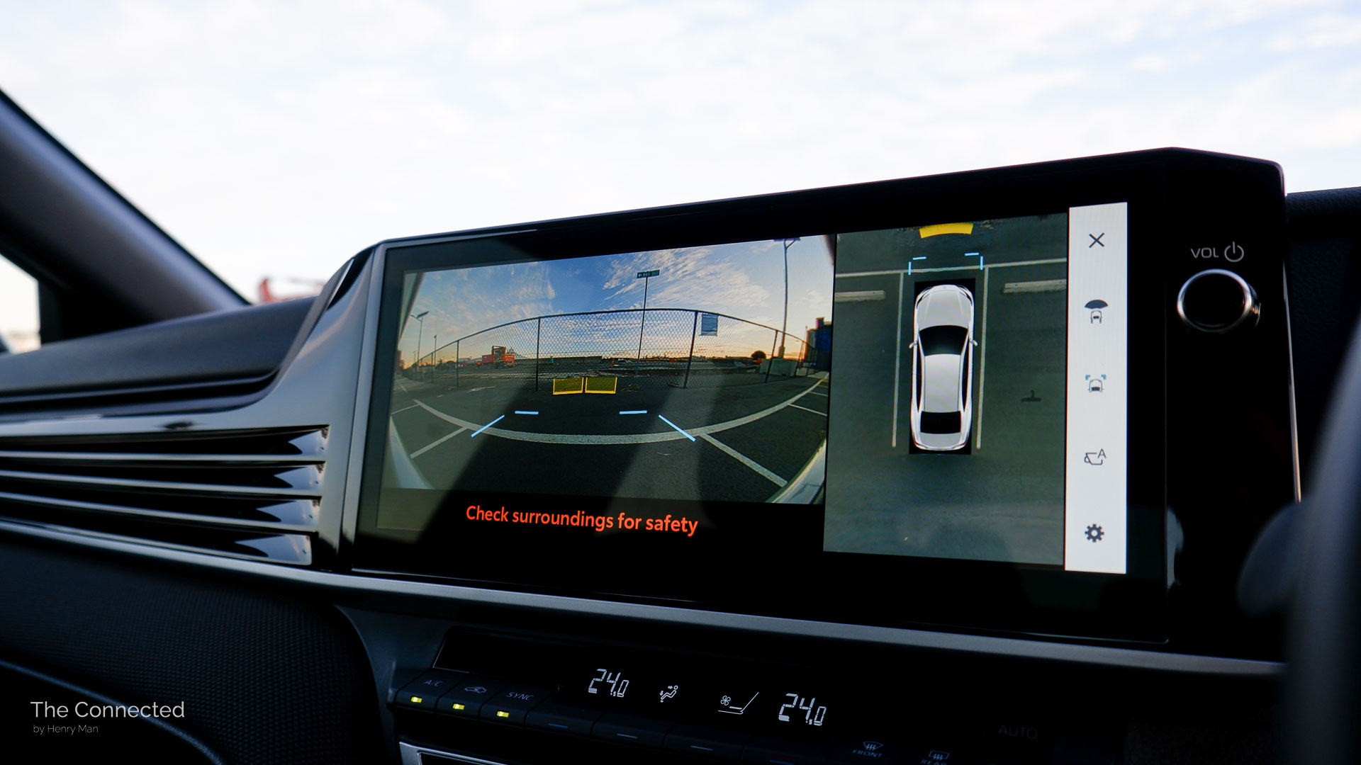 2025 Toyota Camry Ascent Sport 360-degree camera system showing front view on the touchscreen
