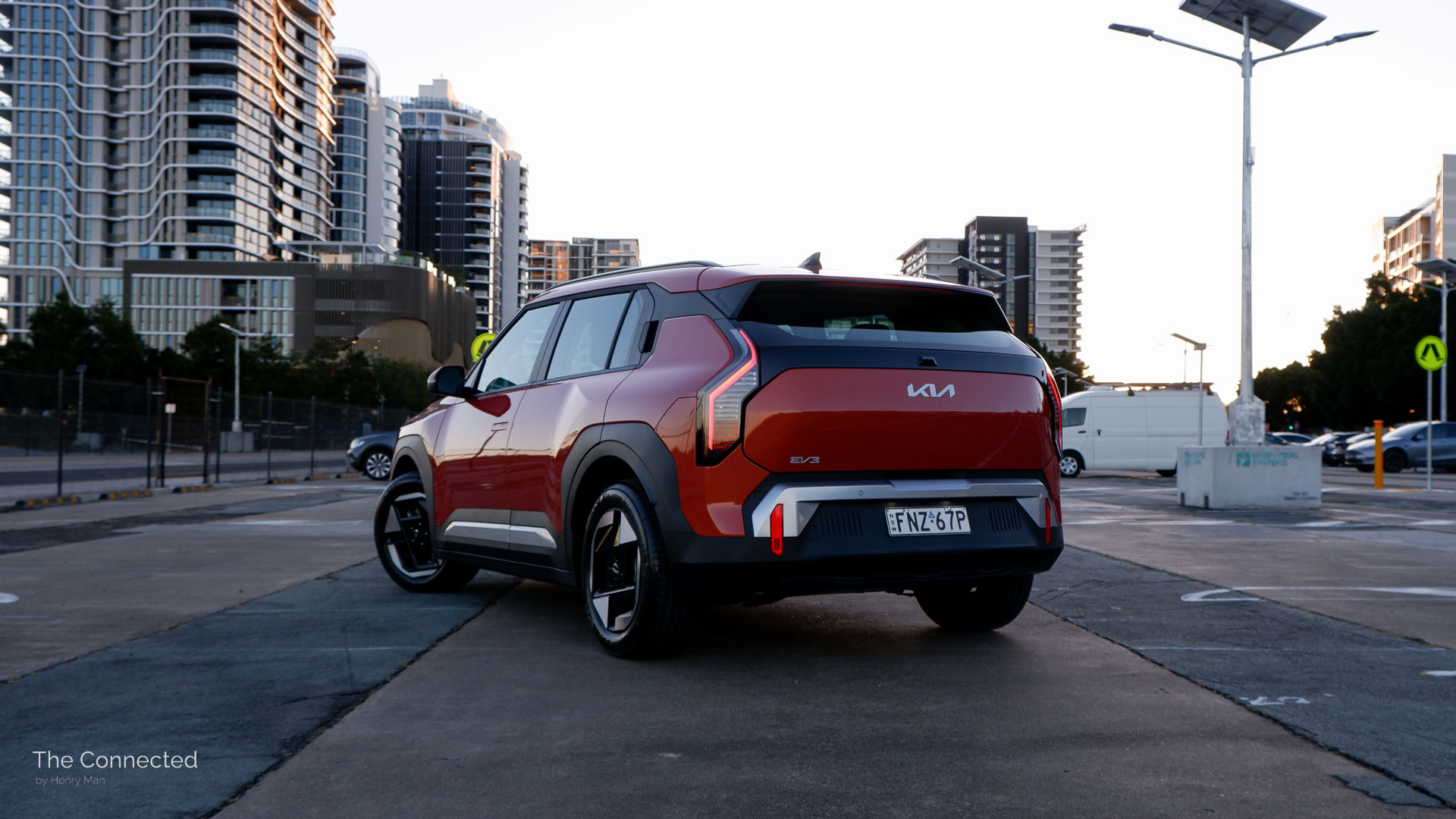 2026 Kia EV3 Air rear-quarter view