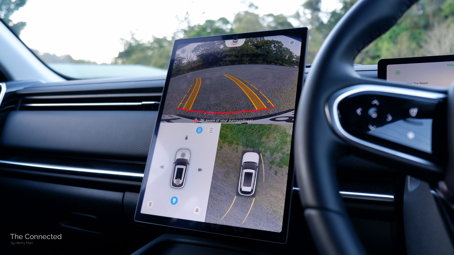 2026 Jaecoo J7 SHS Summit 360-degree surround-view camera displayed on touchscreen