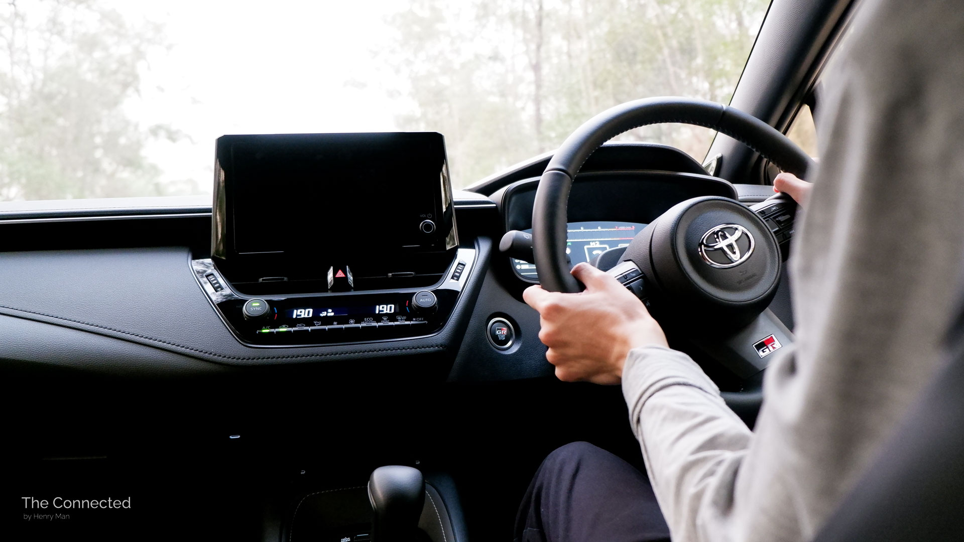 Man driving the 2026 Toyota GR Corolla GTS interior view