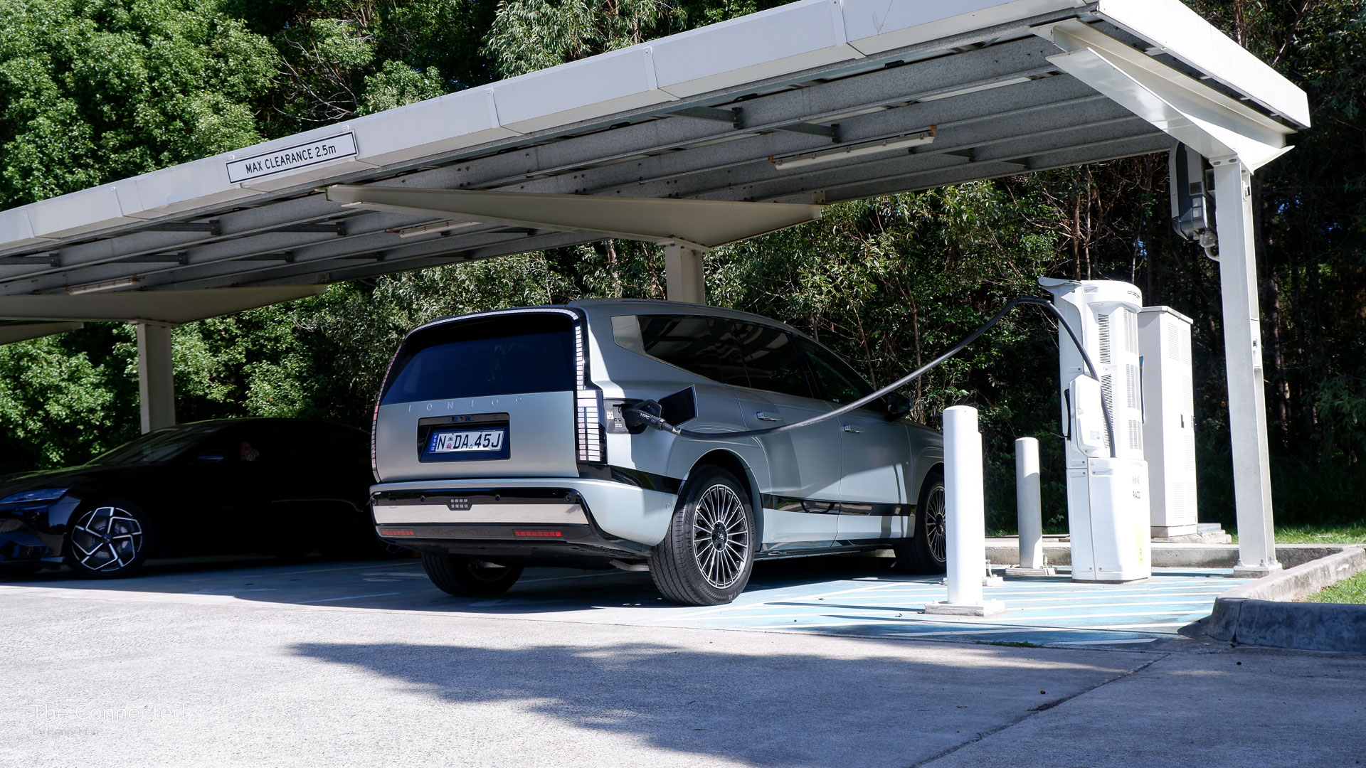 2026 Hyundai Ioniq 9 Calligraphy charging at public ultra-fast Evie Networks charging station