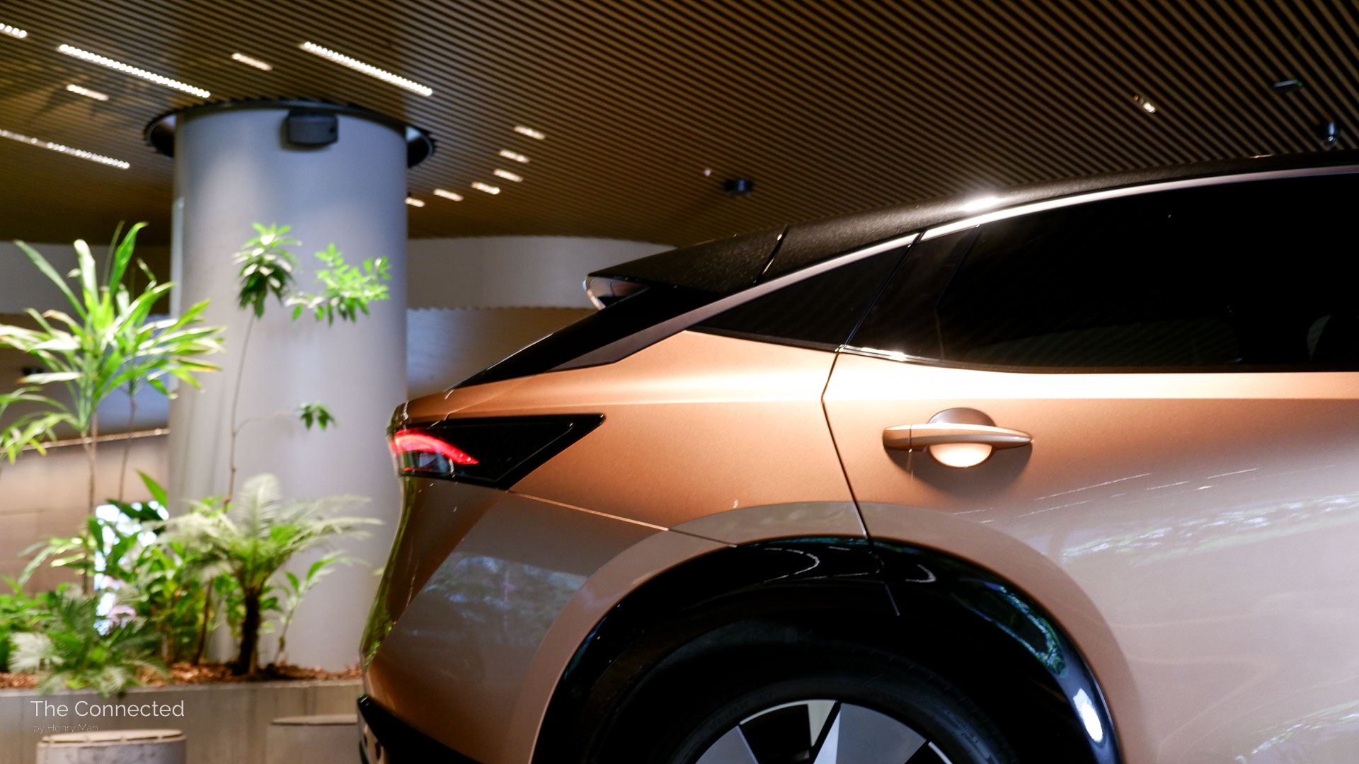 2026 Nissan Ariya Evolve e-4orce C-pillar side profile