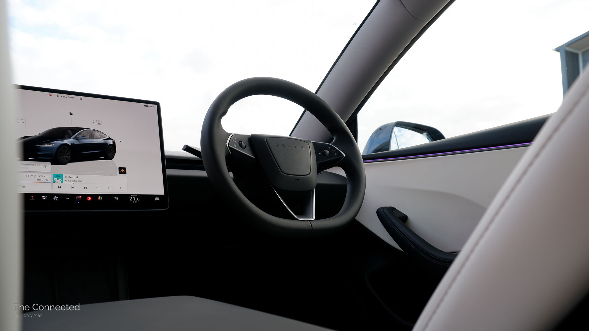 2026 Tesla Model 3 Premium Long Range RWD steering wheel
