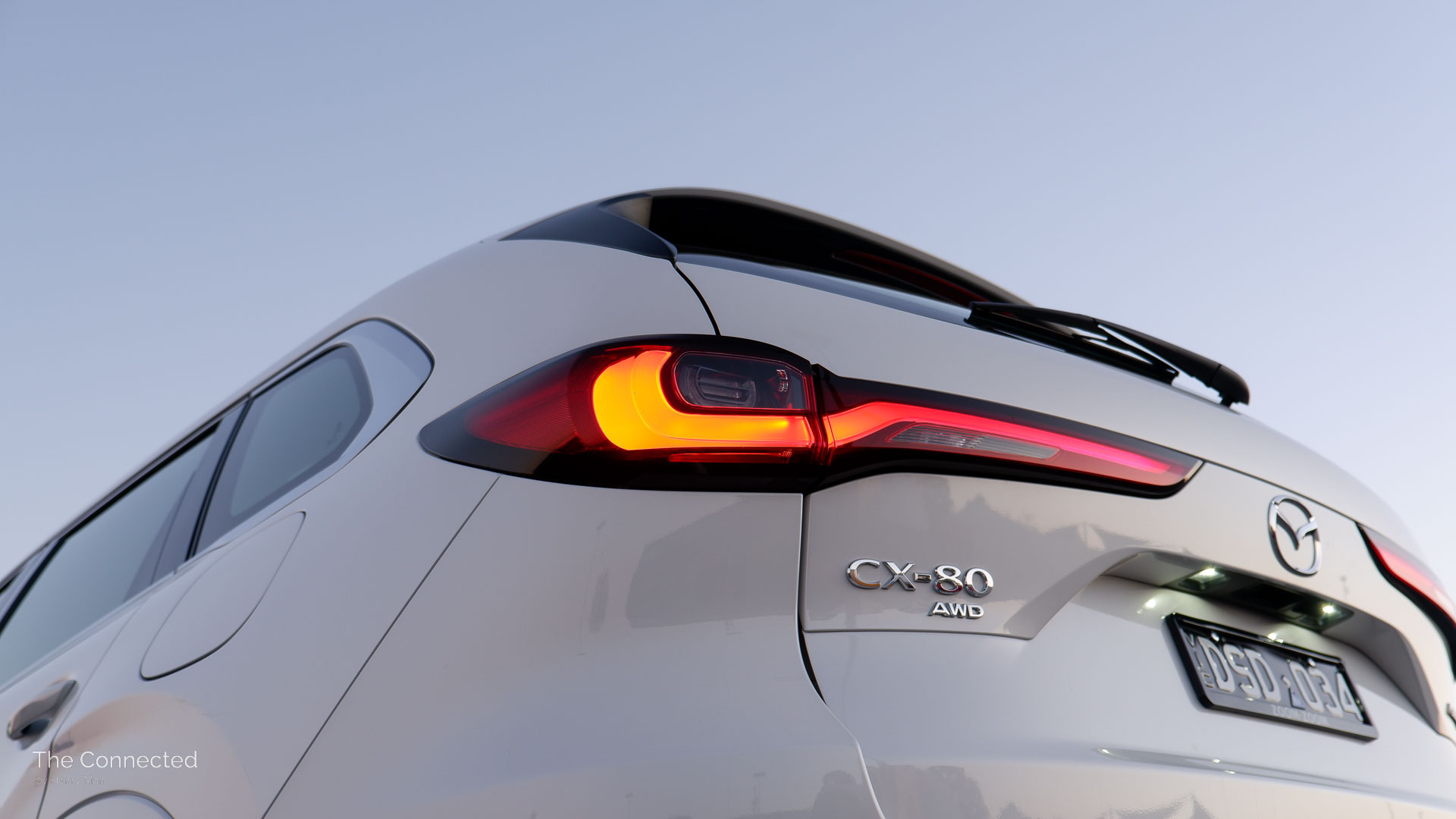 2026 Mazda CX-80 P50e Azami SP rear tail-light and 'CX-80 AWD' badge
